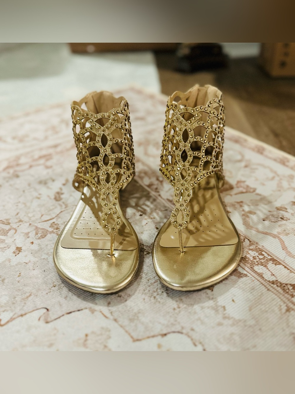 Dream Pairs Women’s Gold Embellished Gladiator Sandals - Size 8, NWOB